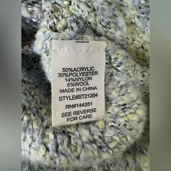 Sincerely Jules Cropped Length Wool Blend Patchwork Sweater Women's XS Pastel - Picture 5 of 7